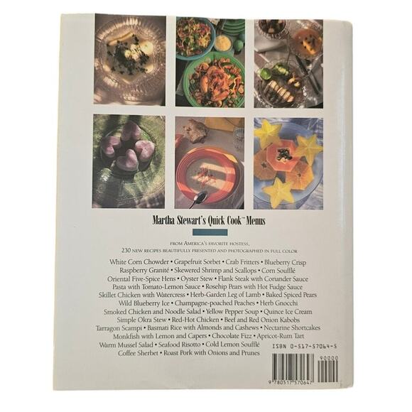 Martha‎ Stewart's Quick Cook Menus First Edition Fifty-two Meals 1988 Hardcover - Picture 2 of 14